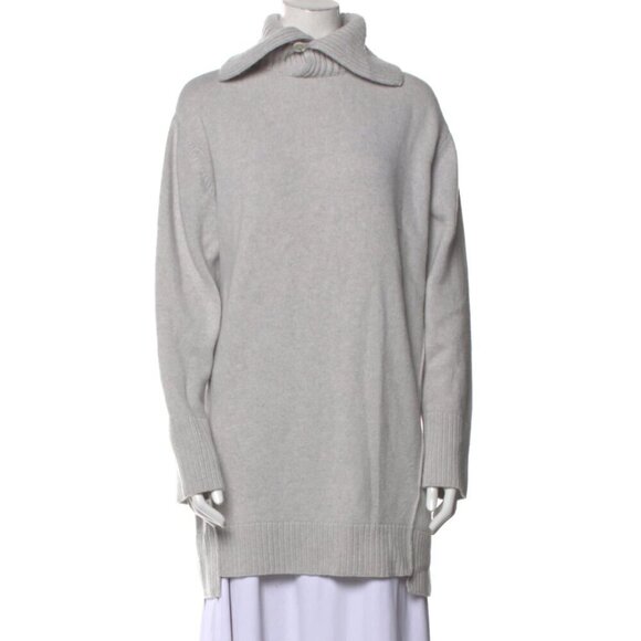 DOROTHEE SCHUMACHER Virgin Wool and Cashmere Cowl Neck Long Sweater - Picture 2 of 13